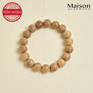 Round bead bracelet - 20 years old agarwood